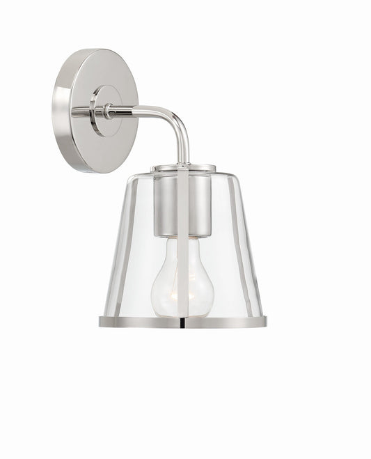 Crystorama Fulton 1 Light Polished Nickel Bathroom Vanity FUL-911-PN-CL