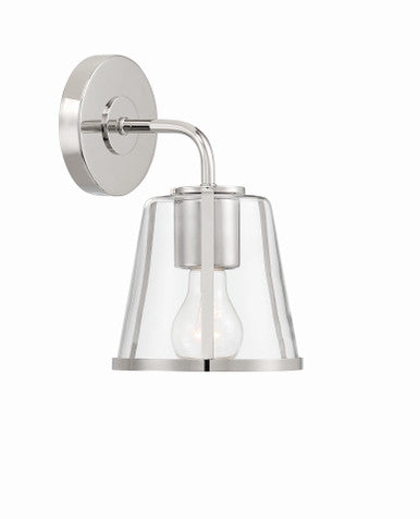 Crystorama Fulton 1 Light Polished Nickel Bathroom Vanity FUL-911-PN-CL