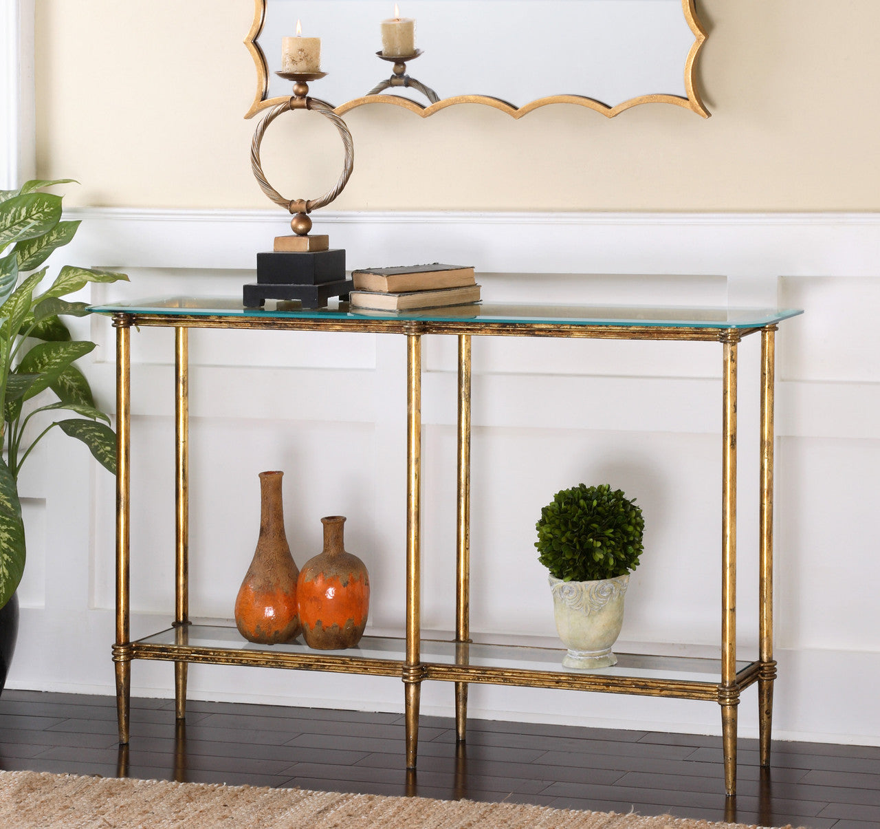 Uttermost Elenio Glass Console Table 24421