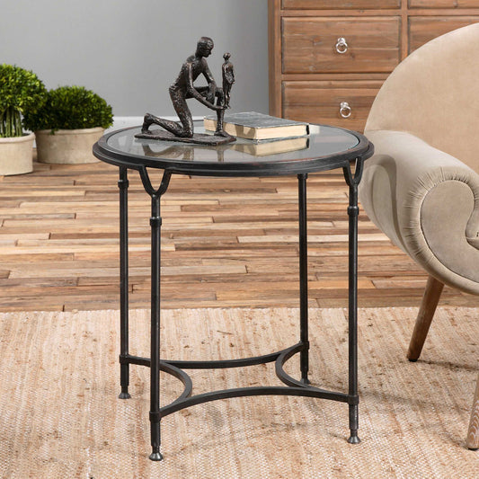 Uttermost Samson Glass Side Table 24469