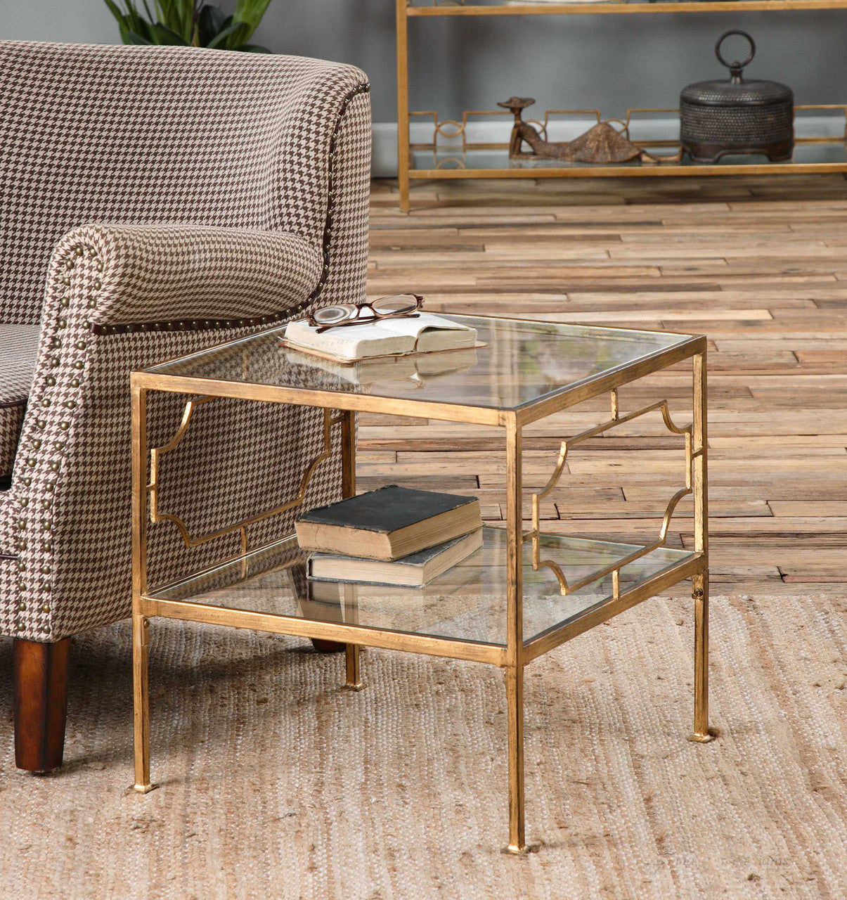 Uttermost Genell Gold Cube Table 24477