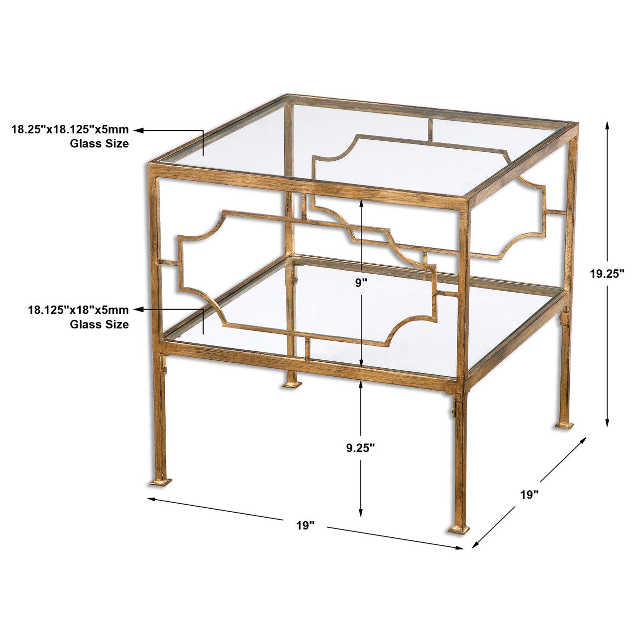 Uttermost Genell Gold Cube Table 24477