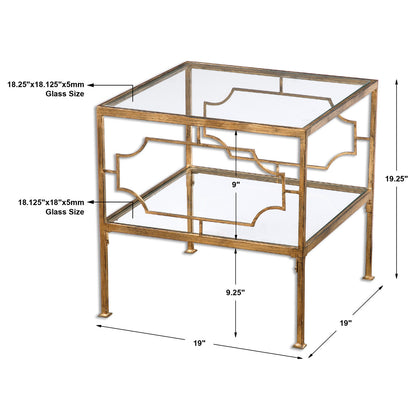 Uttermost Genell Gold Cube Table 24477