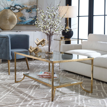 Uttermost Katina Gold Leaf Coffee Table 24540