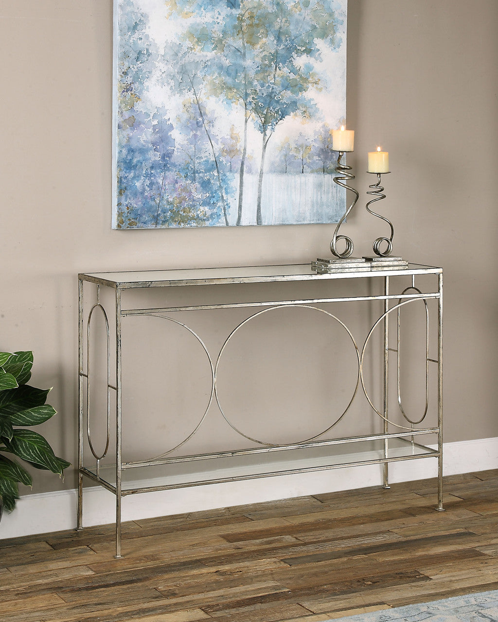 Uttermost Luano Silver Console Table 24541