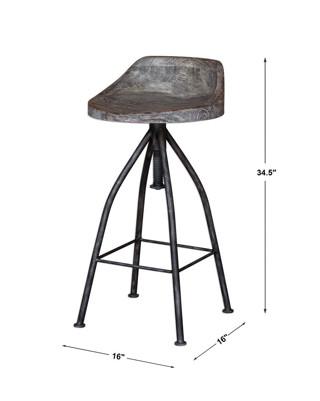 Uttermost Kairu Wooden Bar Stool 25726