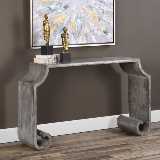 Uttermost Agathon Stone Gray Console Table 24672