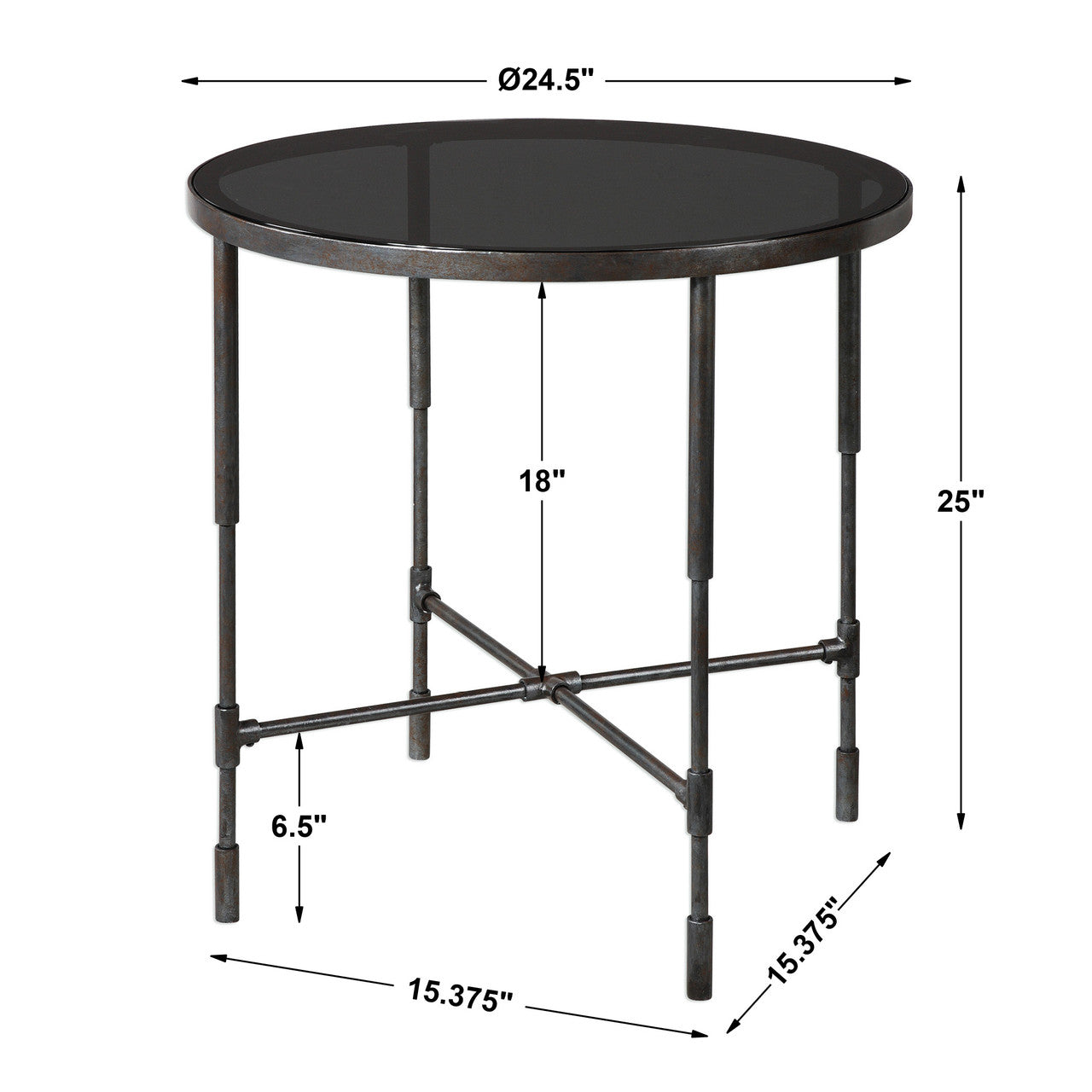 Uttermost Vande Aged Steel SideTable 24783