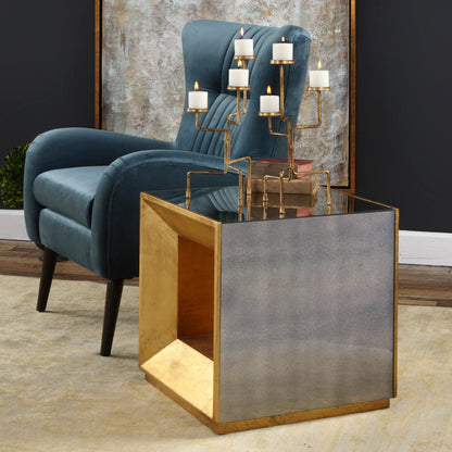 Uttermost Flair Gold Cube Table 24763