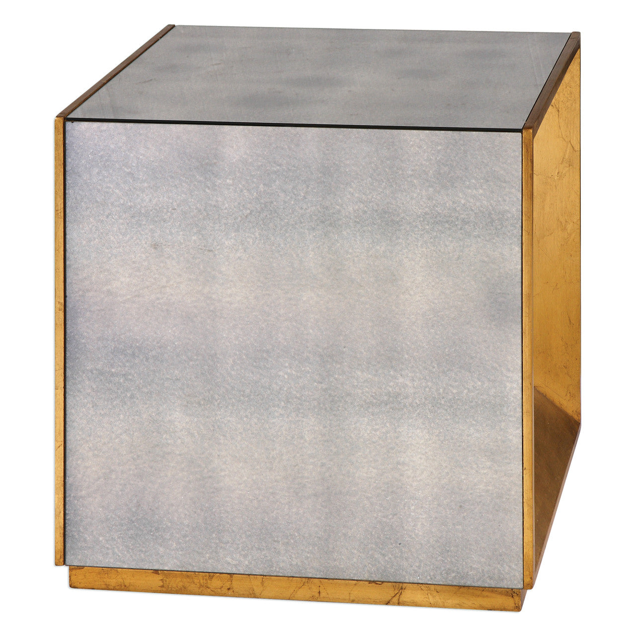 Uttermost Flair Gold Cube Table 24763