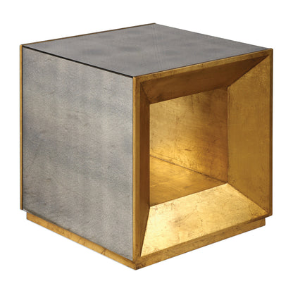 Uttermost Flair Gold Cube Table 24763