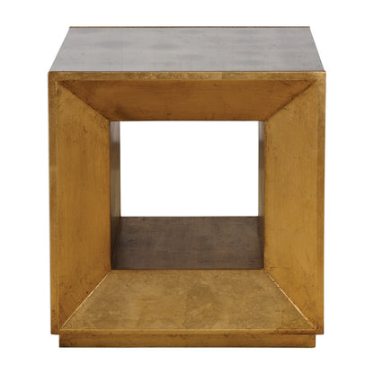 Uttermost Flair Gold Cube Table 24763