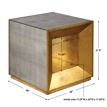 Uttermost Flair Gold Cube Table 24763