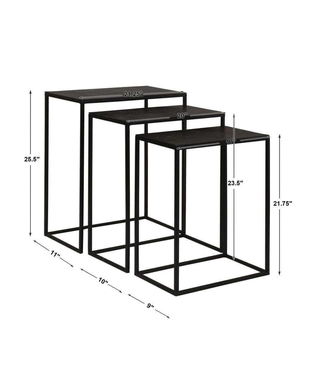 Uttermost Coreene Iron Nesting Tables S/3 25040