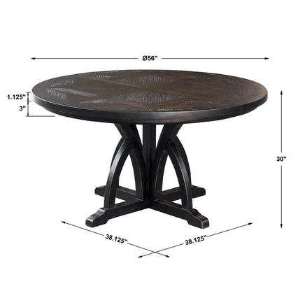 Uttermost Maiva Round Black Dining Table 25861