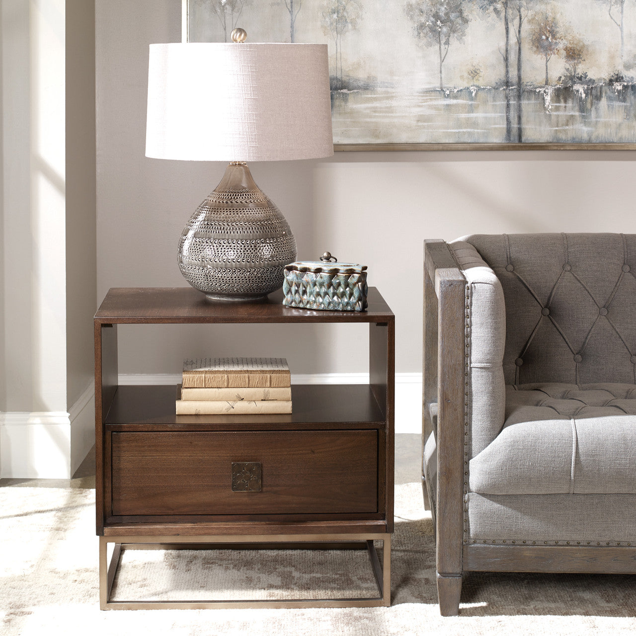 Uttermost Bexley Walnut Side Table 25318