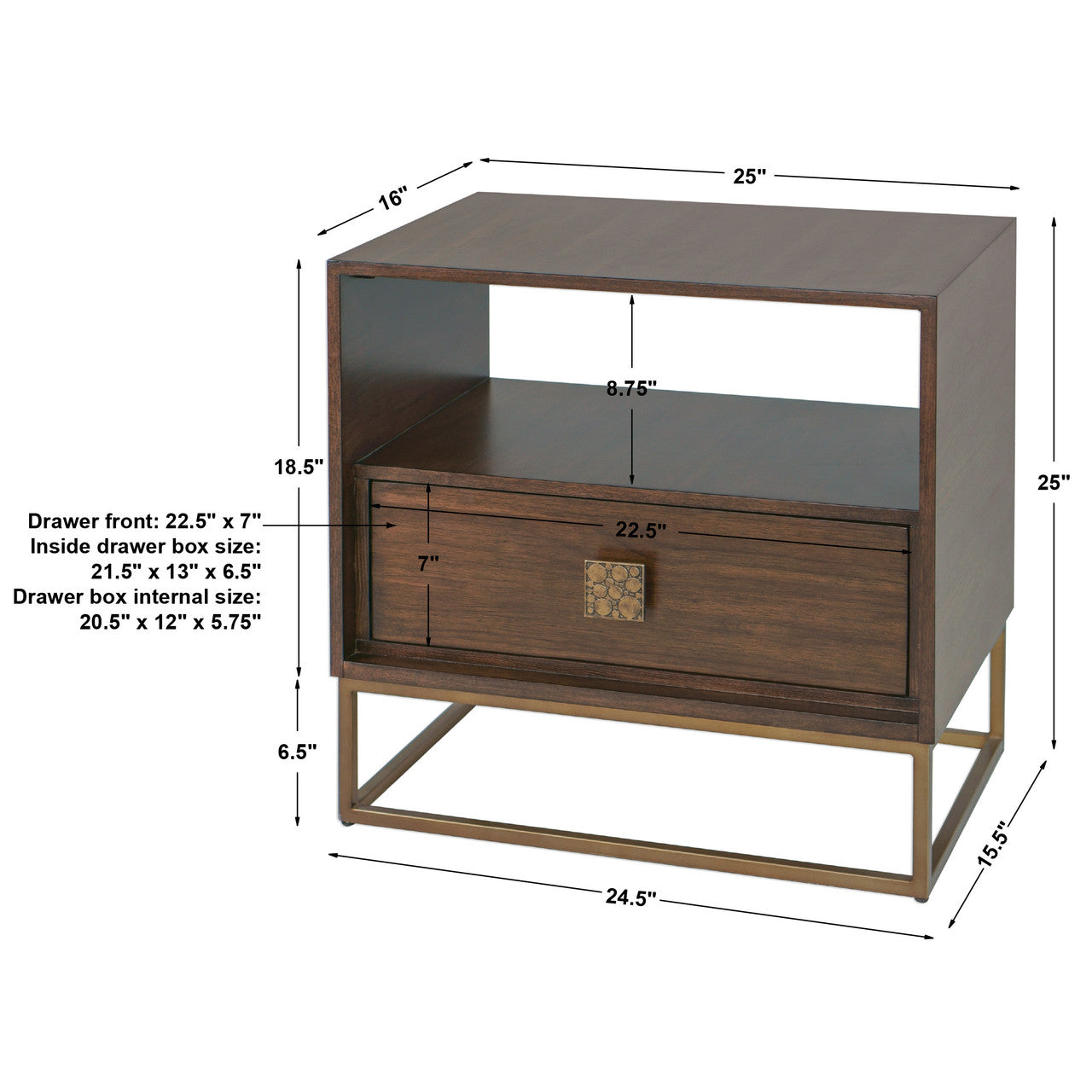 Uttermost Bexley Walnut Side Table 25318