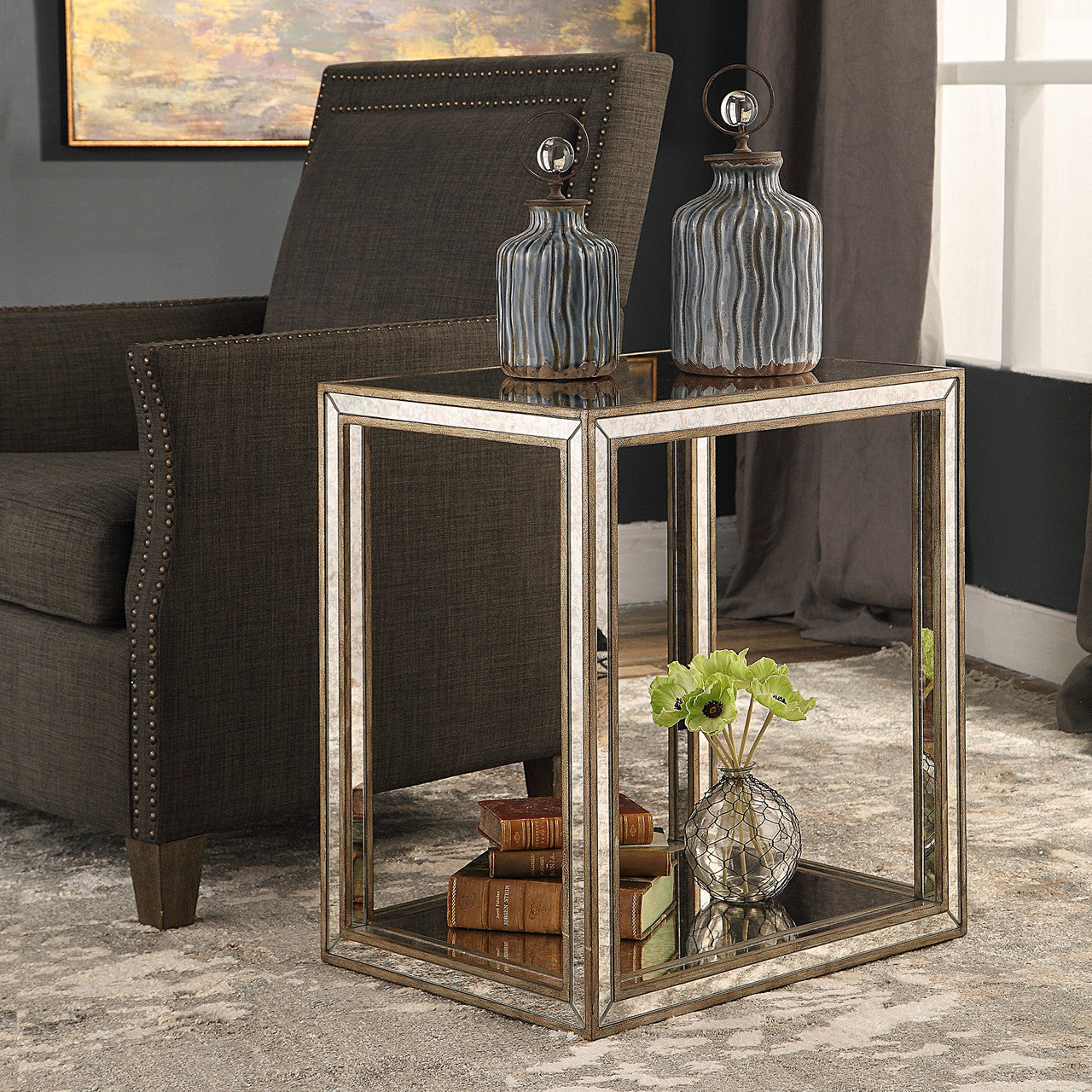 Uttermost Julie Mirrored End Table 24858