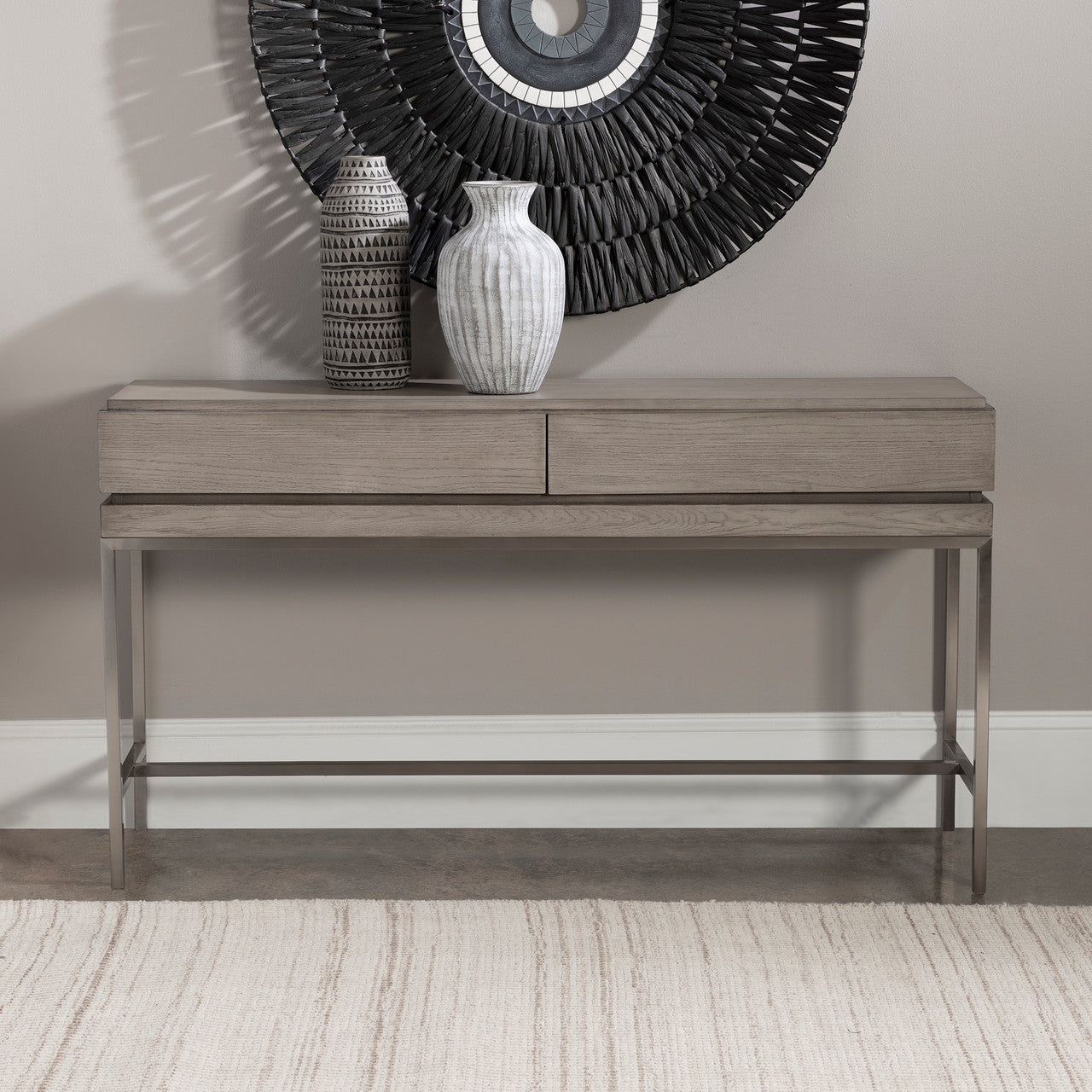 Uttermost Kamala Gray Oak Console Table 25373