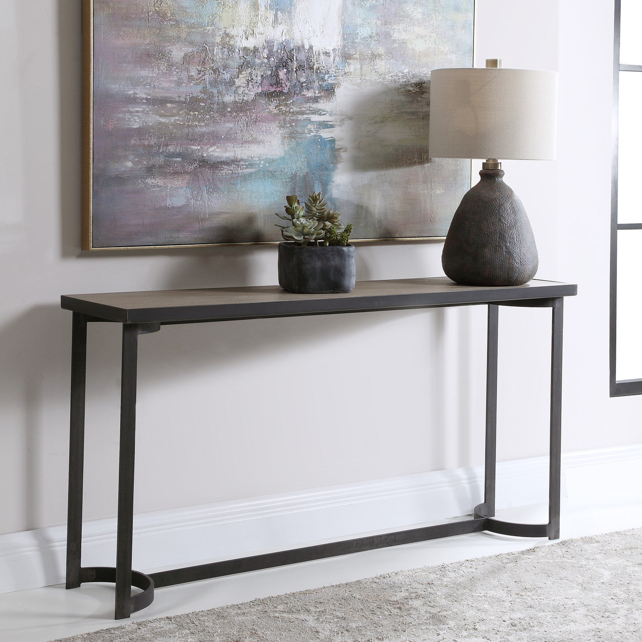 Uttermost Basuto Steel Console Table 24951