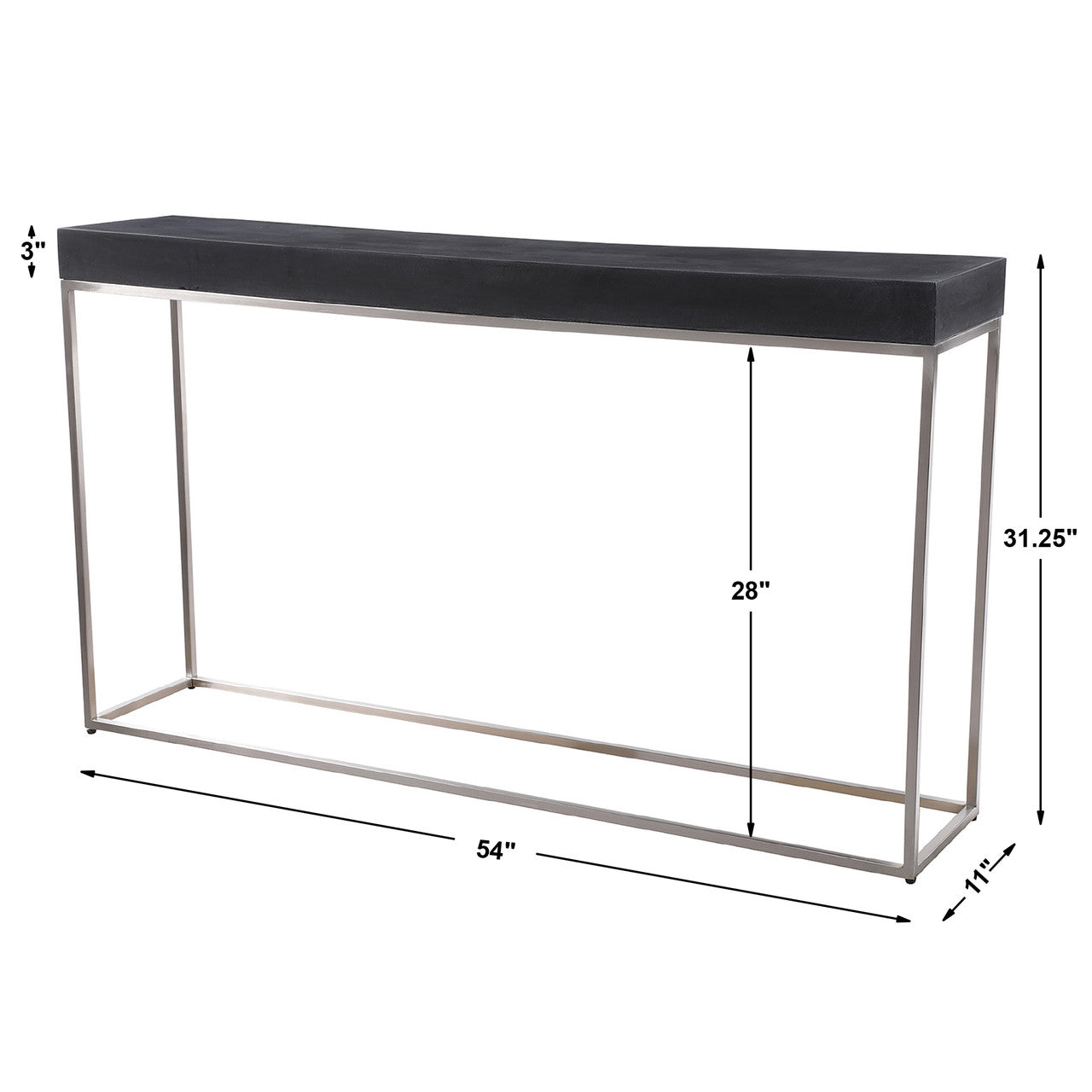 Uttermost Jase Black Concrete Console Table 24974