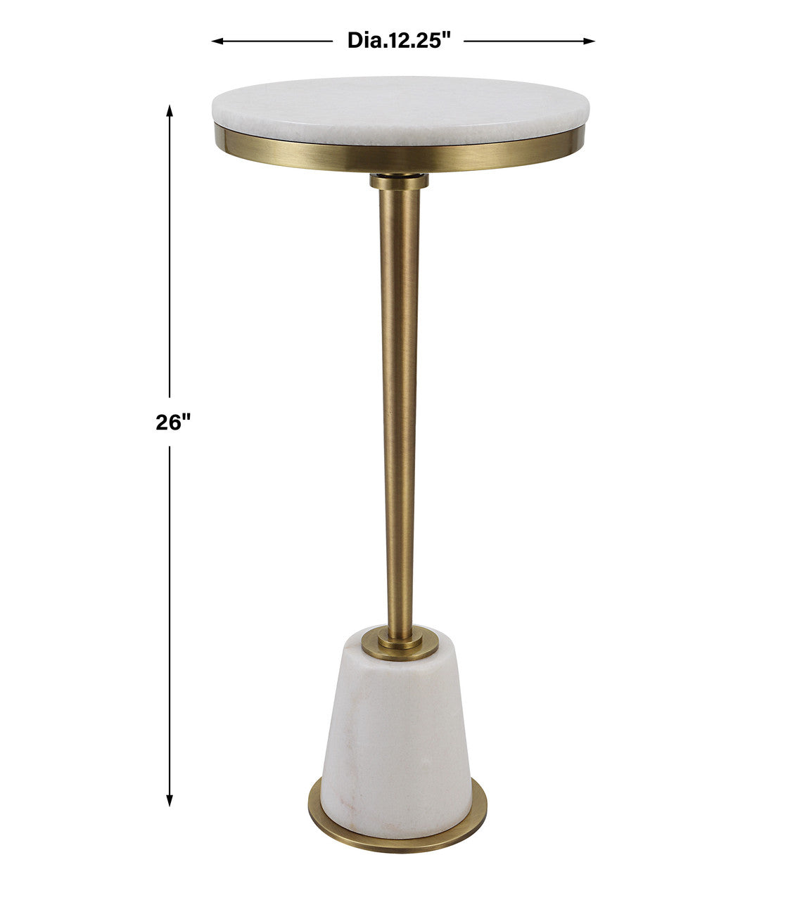 Uttermost Edifice White Marble Drink Table 25177