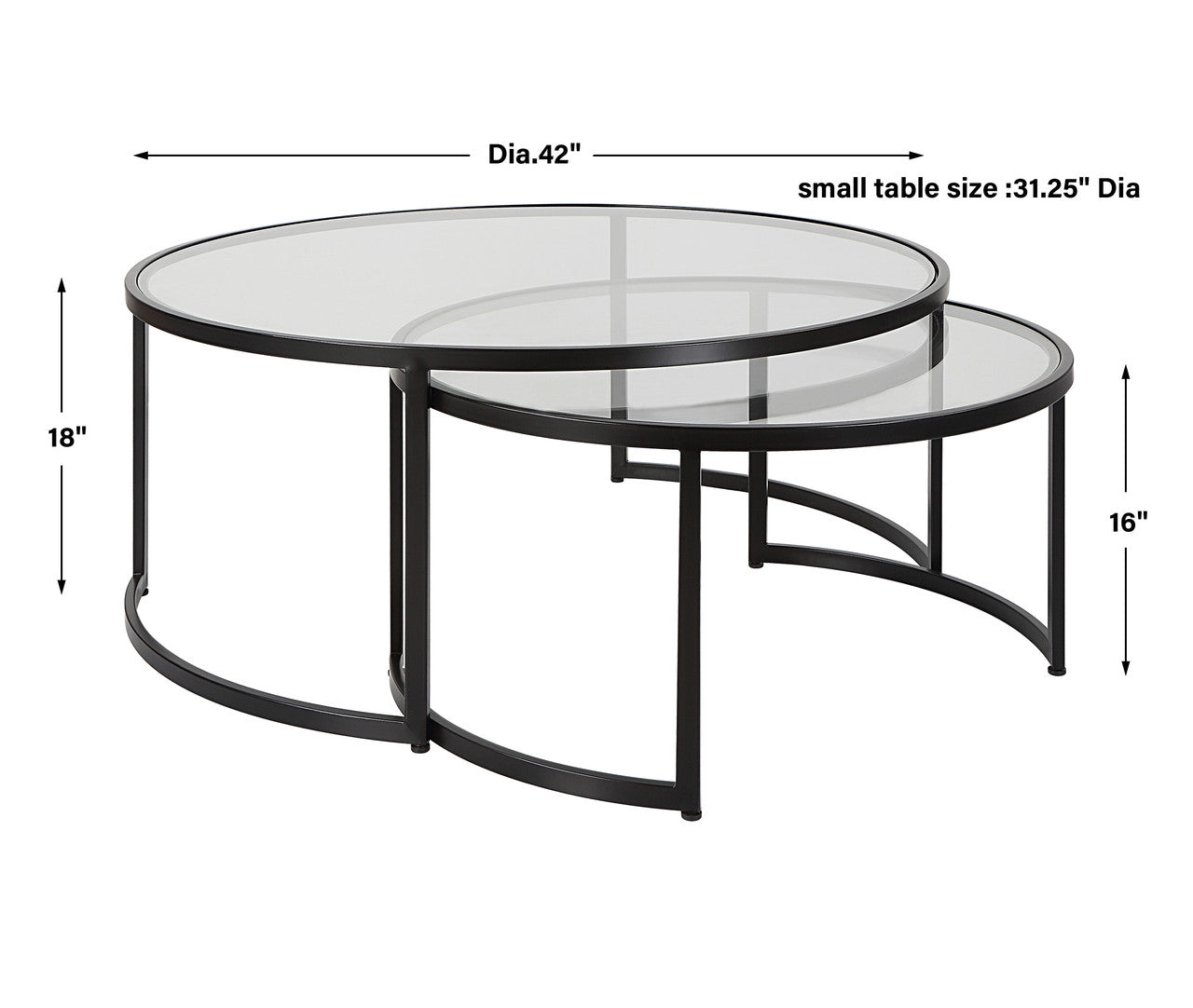 Uttermost Rhea Black Nesting Coffee Tables S/2 25190