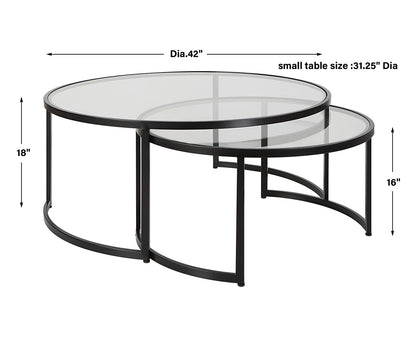 Uttermost Rhea Black Nesting Coffee Tables S/2 25190