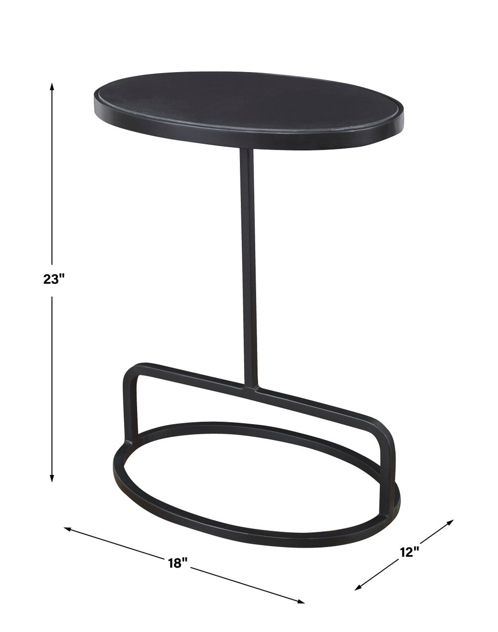 Uttermost Jessenia Black Marble Accent Table 25207