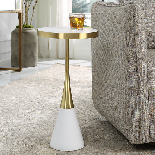 Uttermost Apex White Concrete Accent Table 25281