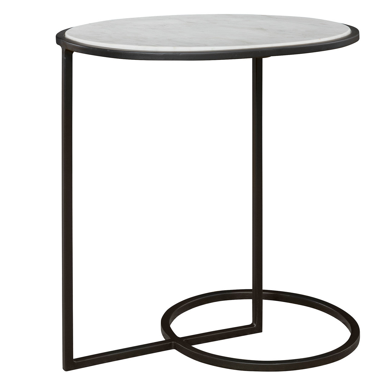 Uttermost Twofold White Marble Accent Table 25749