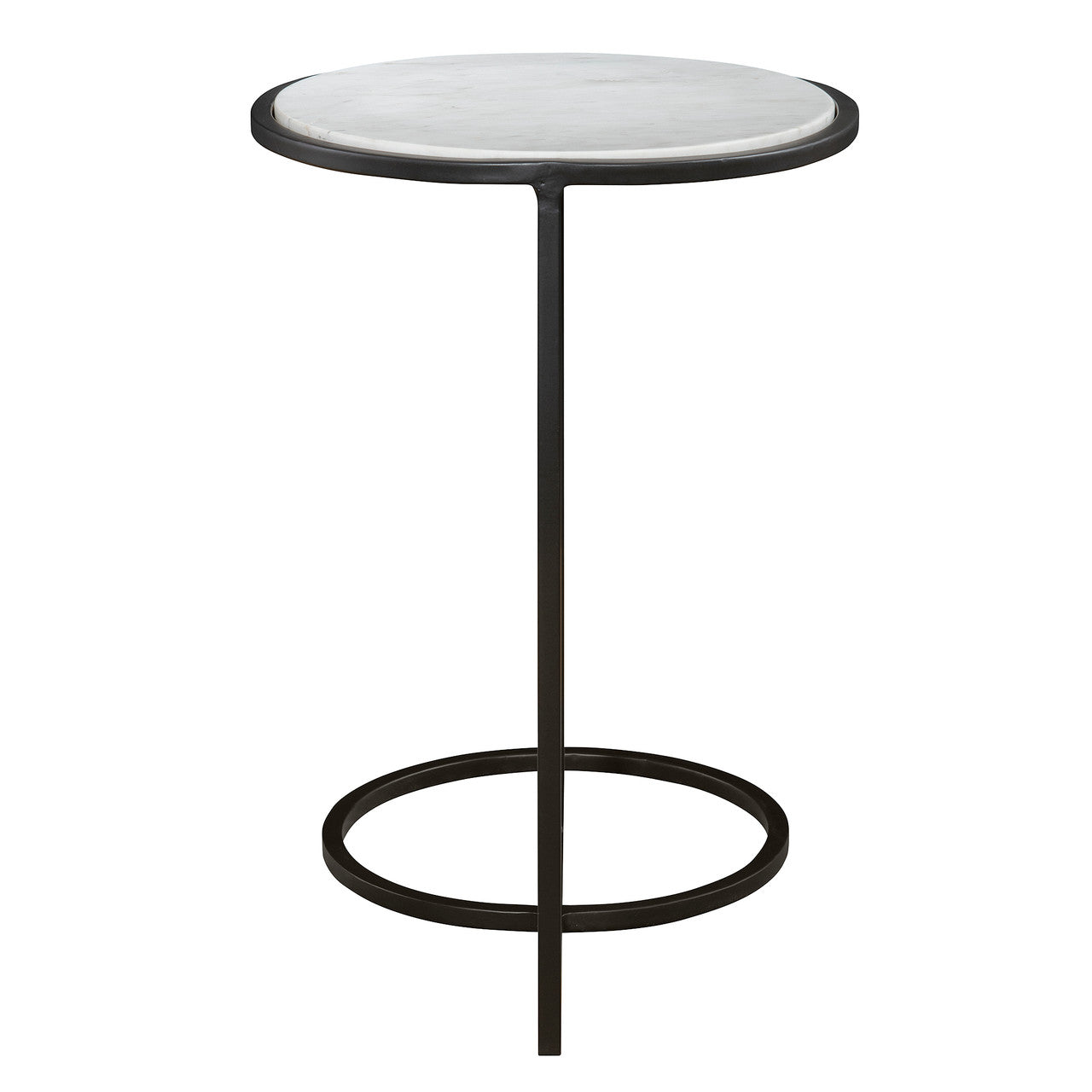 Uttermost Twofold White Marble Accent Table 25749