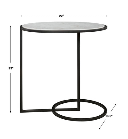 Uttermost Twofold White Marble Accent Table 25749