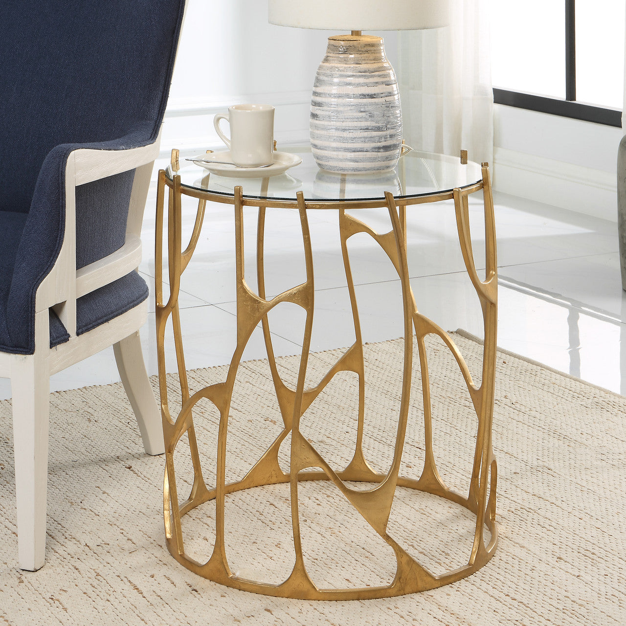 Uttermost Ritual Round Gold Side Table 22894