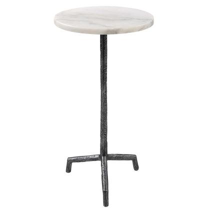 Uttermost Puritan White Marble Drink Table 22897