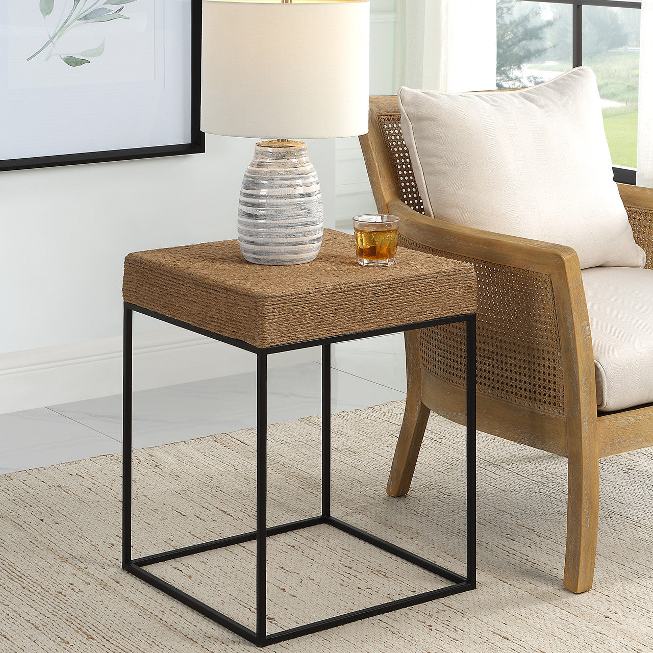 Uttermost Laramie Rustic Rope Accent Table 22884