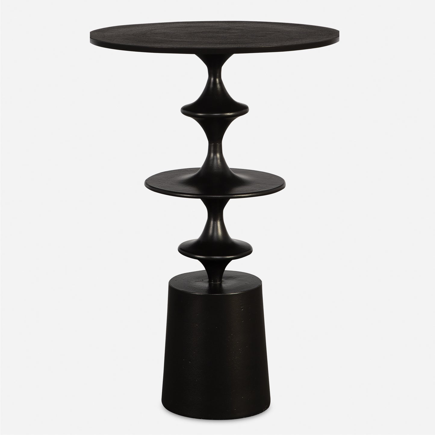 Uttermost Flight Textured Black Accent Table 22921