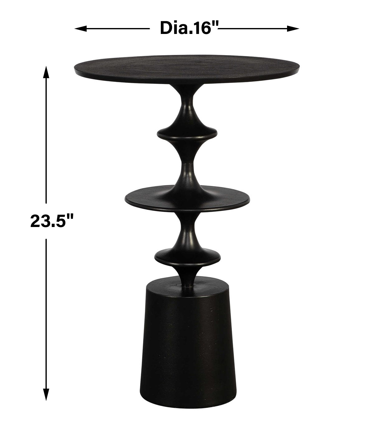 Uttermost Flight Textured Black Accent Table 22921