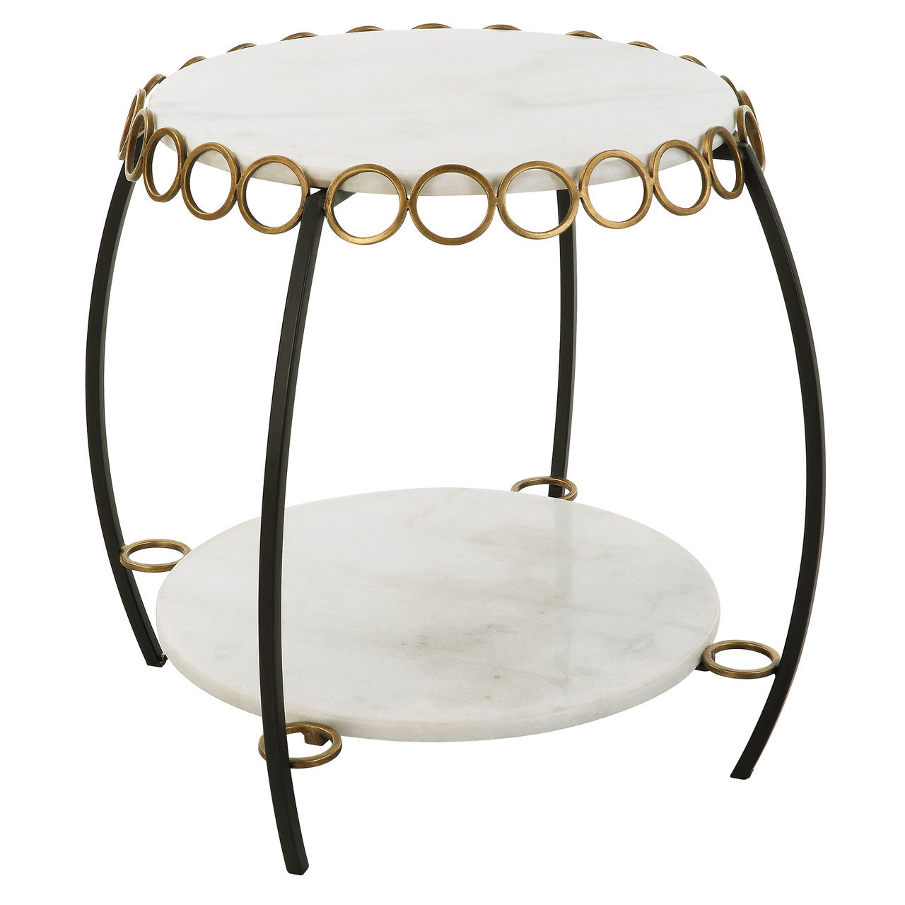 Uttermost Chainlink White Marble Side Table 22974