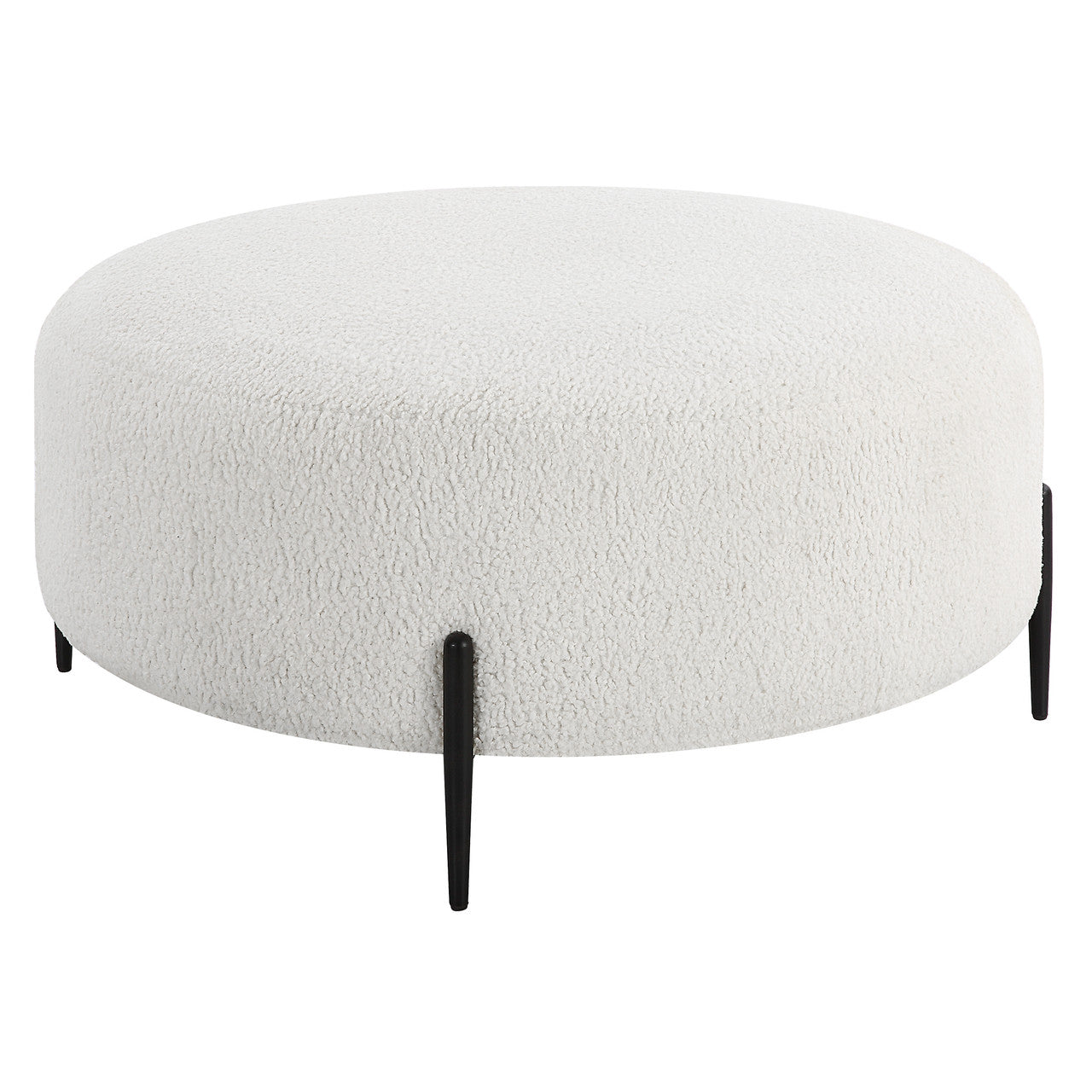 Uttermost Arles Large Plush White Ottoman 23778