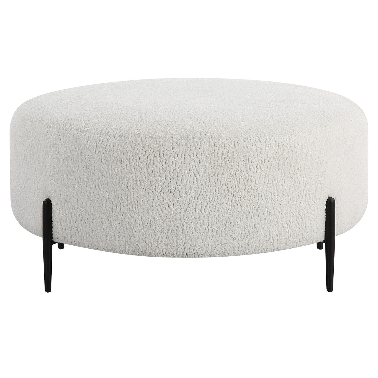 Uttermost Arles Large Plush White Ottoman 23778