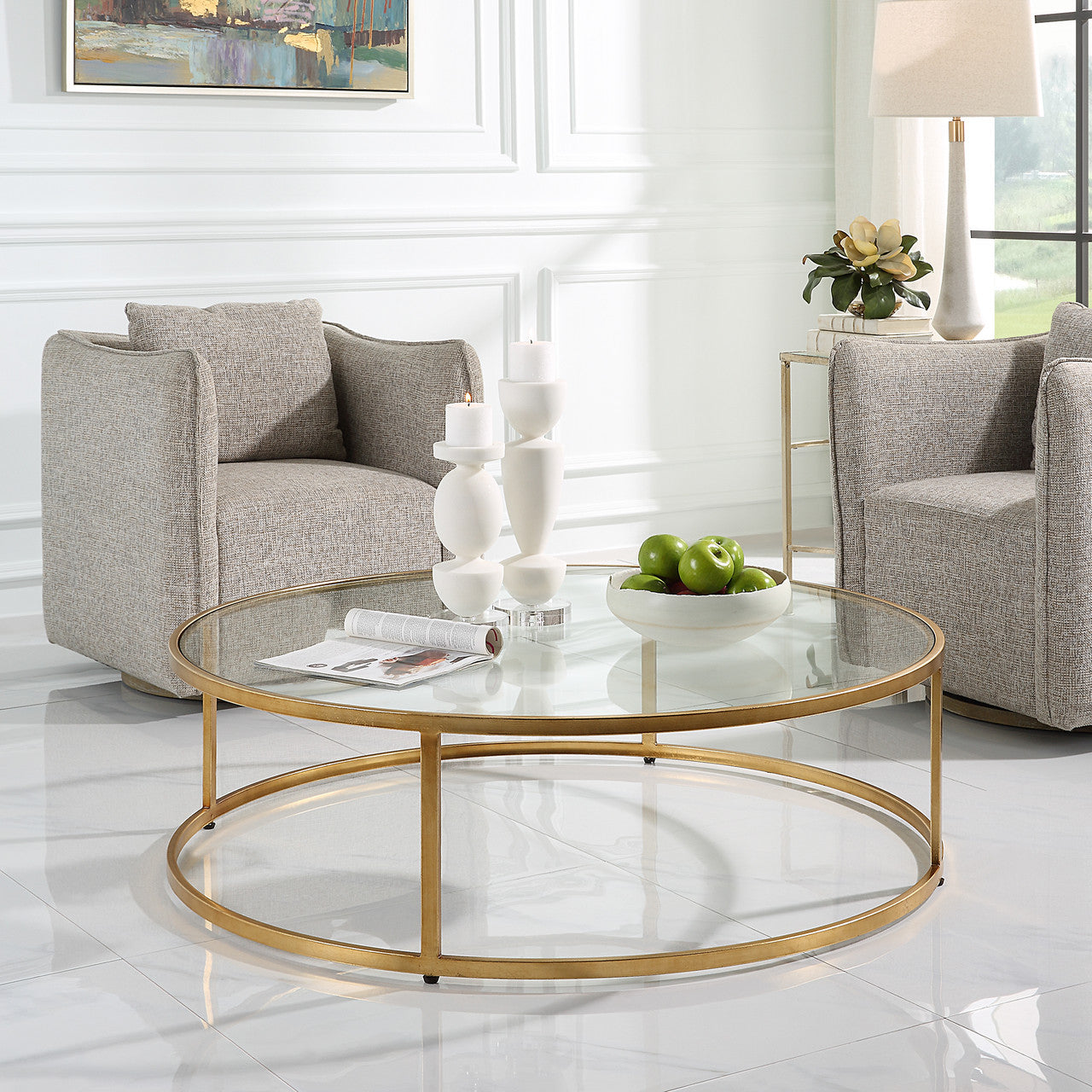 Uttermost Radius Modern Circular Coffee Table 22971