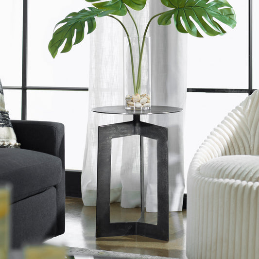 Uttermost Deltoid Gunmetal Accent Table 22995