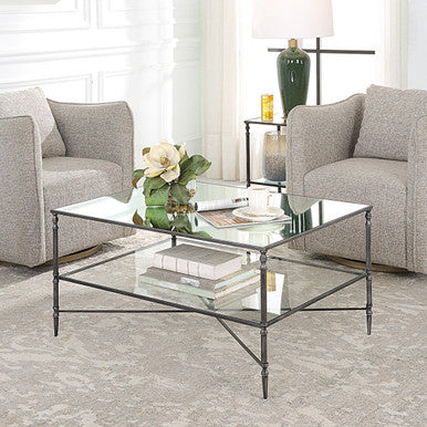 Uttermost Henzler Mirrored Steel Coffee Table 22985