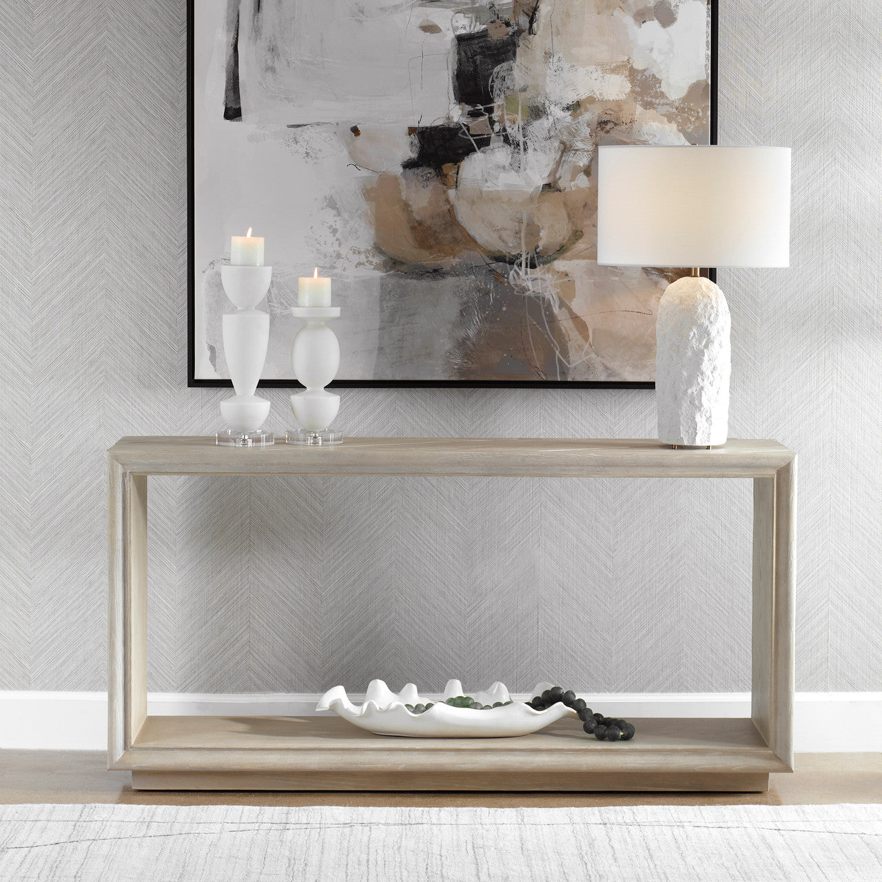 Uttermost Prism Light Oak Console Table 24757