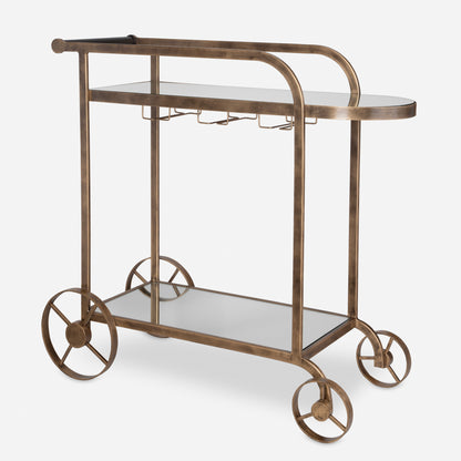 Uttermost Carrinho Antique Brass Bar Cart 50016