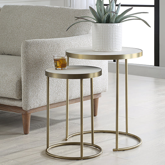 Uttermost Aragon White Nesting Tables Set/2 50007