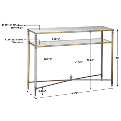 Uttermost Henzler Mirrored Glass Console Table 24278