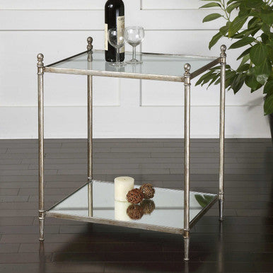 Uttermost Gannon Mirrored Glass End Table 24282