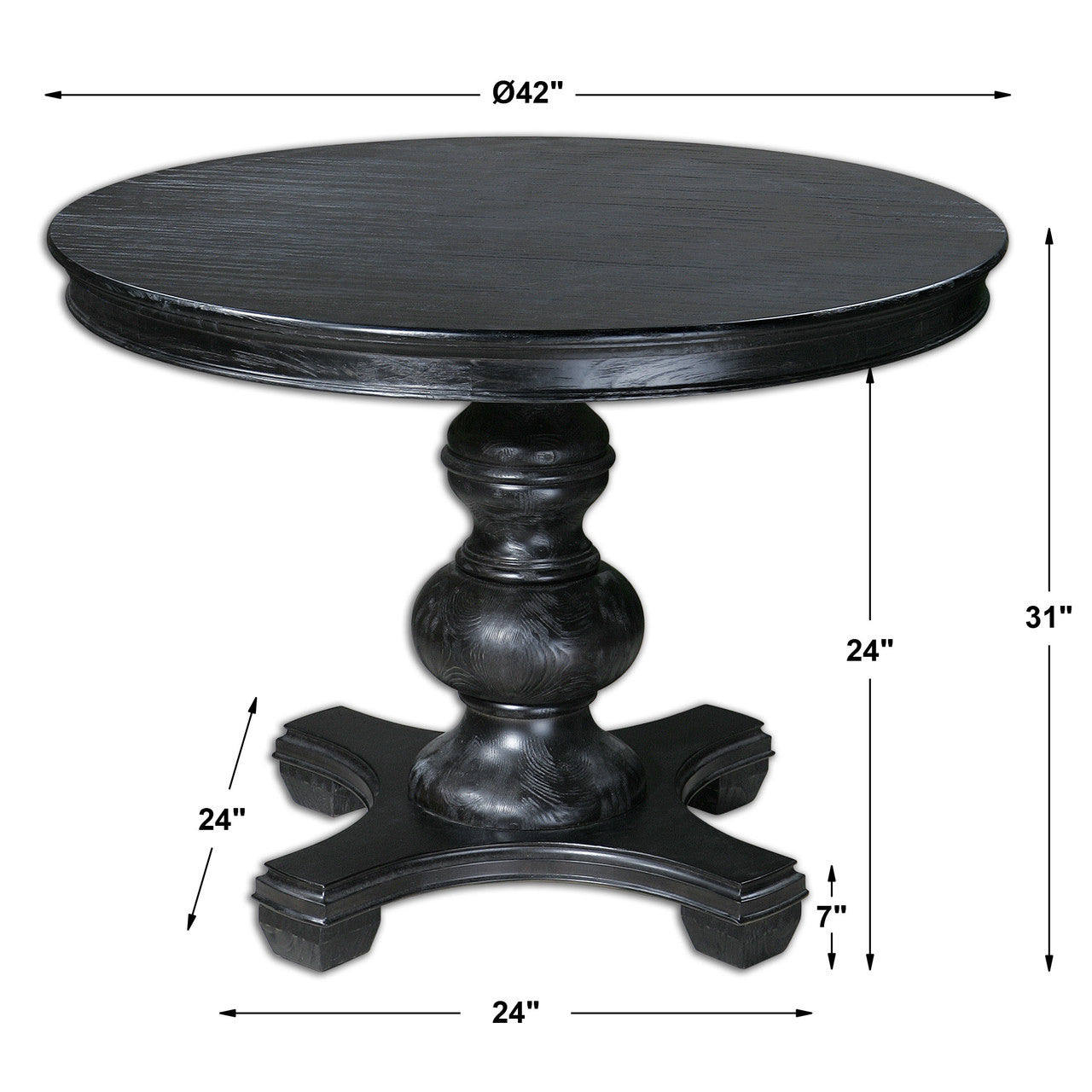 Uttermost Brynmore Wood Grain Round Table 24310